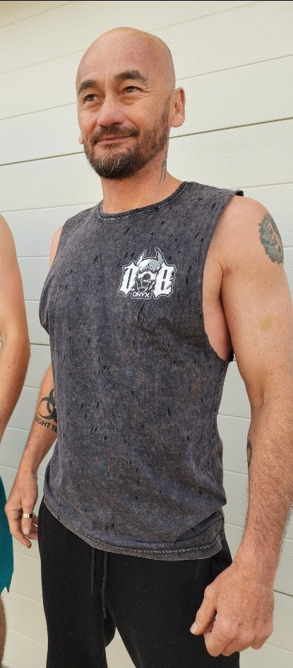 Men's Charcoal Stonewash Singlet