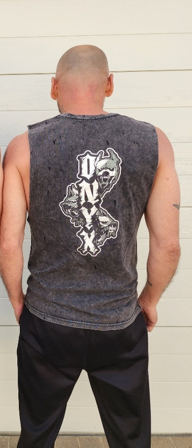 Men's Charcoal Stonewash Singlet