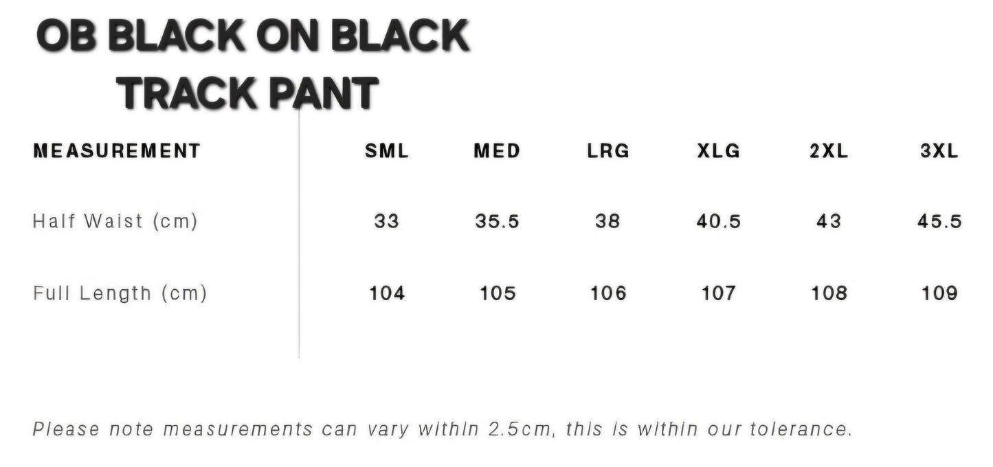 OB Black on Black Track Pant