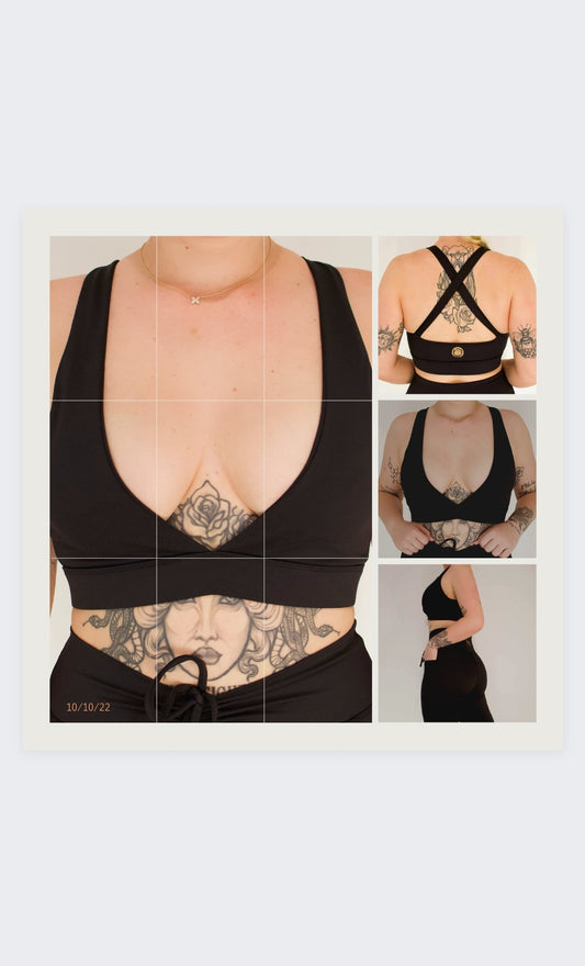 OB V Neck Cross Back Sports Bra