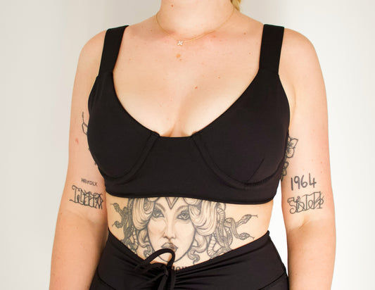 OB Black on Black Underwire Sports bra